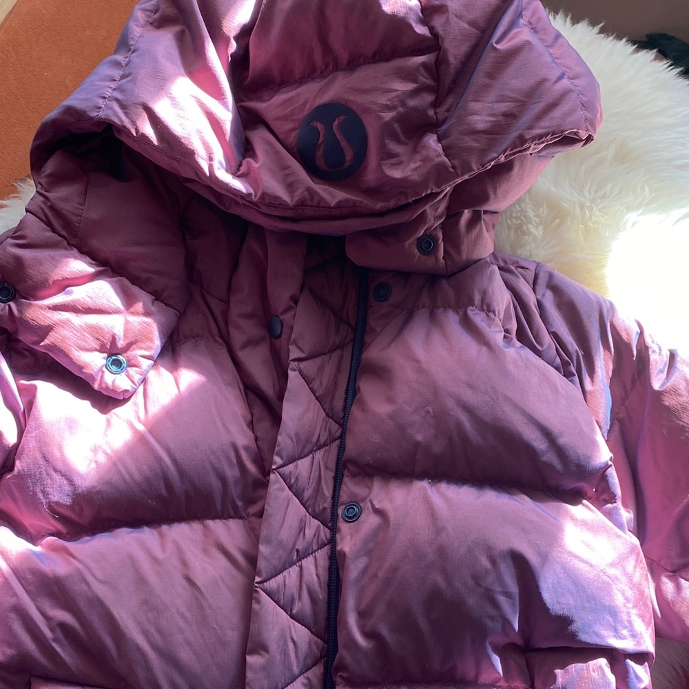 Limited Edition Lululemon Purple/pinkish iridescent Puffer Jacket with Hood